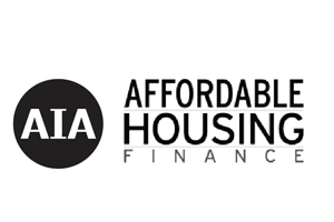 Logo for Affordable Housing Finance featuring a black circle with "AIA" in white letters, next to the text "Affordable Housing Finance" in bold, black capital letters.