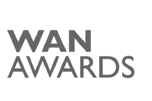 The image displays the text "WAN AWARDS" in bold, gray, uppercase letters on a white background.