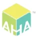 A geometric cube logo with the letters "AHA" on the front face, featuring yellow, green, and teal colors.